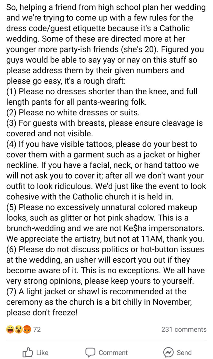 She Posted In A Wedding Shaming Group For Opinions And Is Getting Completely Roasted