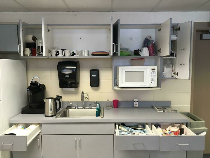 My Passive Aggressive Coworker Saw Me Shut A Slightly Open Drawer On My Way To The Bathroom. Came Back Out To This