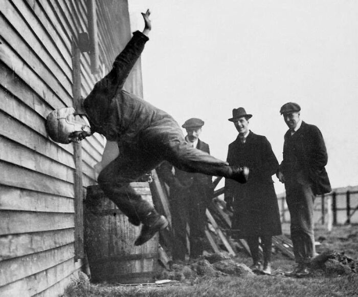 Testing Out The Latest Flight Helmet In A Highly Scientific Way, 1912