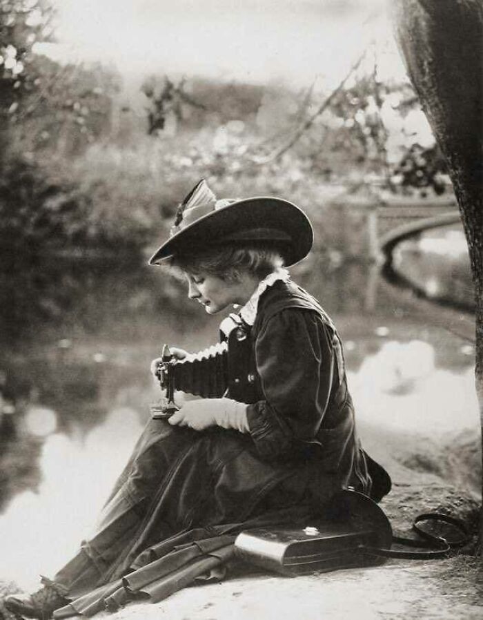 Woman With Kodak Camera, C1900