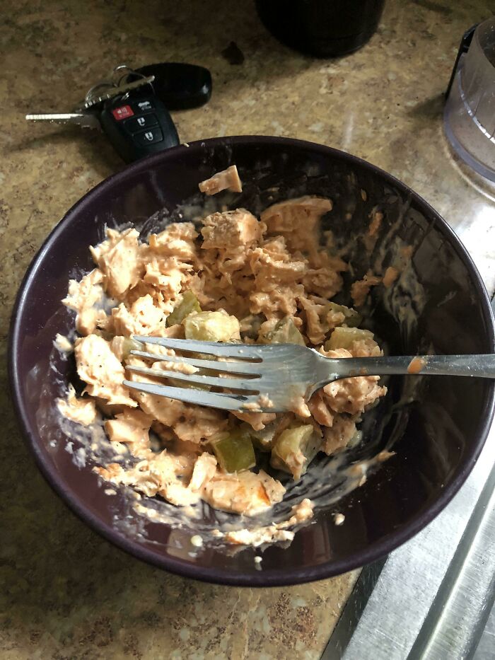 Boyfriend Made Tuna Salad With Hot Sauce And Pickles