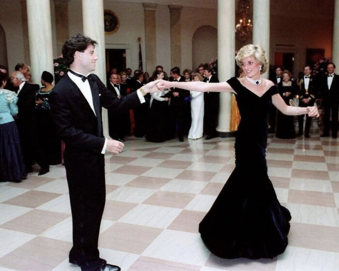 John Travolta And Princess Diana Dancing At The White House, 1985