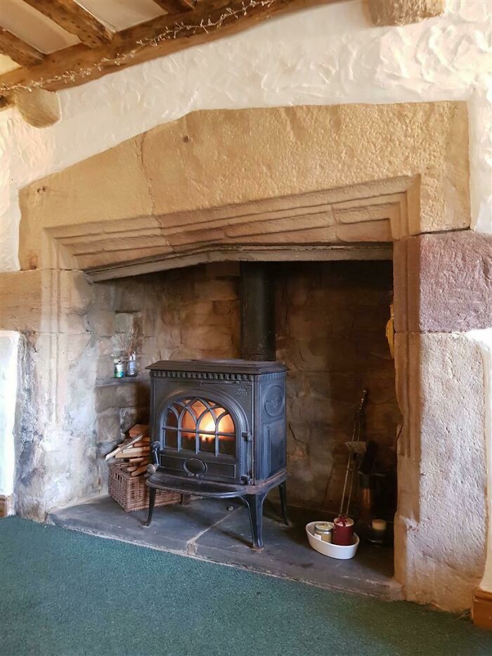 1500’s Fireplace Surround In My 1640’s Cottage