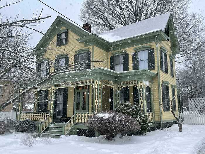 Gable Front And Wing Folk House, New Jersey. The House Was Built In 1853, Shortly After Completion Of The Jersey Central Railroad. We Are So Fortunate To Call It Home!