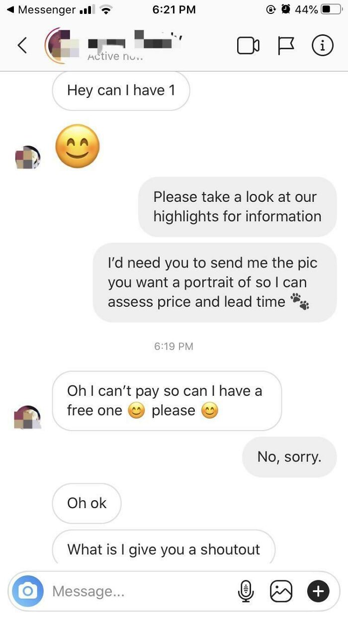 Started A Small Side Hustle Of Doing Really Cheap Pet Portraits (6-10$) While I’m Out Of Work Because Of The Pandemic But Still Get Messages Everyday From People Asking For One For Free