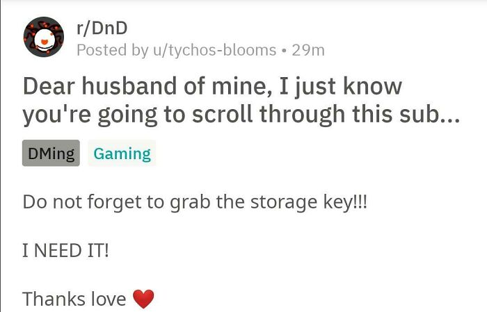 Wife Sending A Message To Her Husband Through A Reddit Post