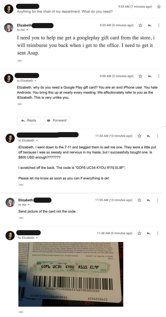 Someone Pretending To Be The Chair Of My Department Tried To Scam Me. Did I Do This Right?