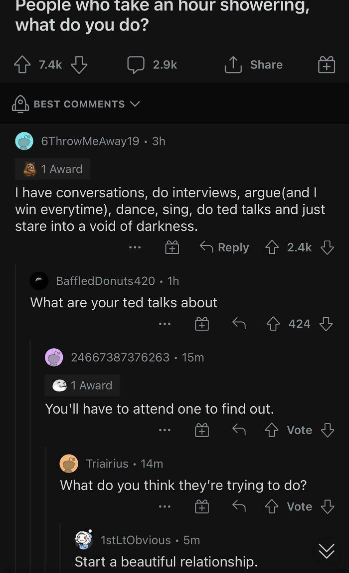 Unexpectedly Wholesome Shower Talk