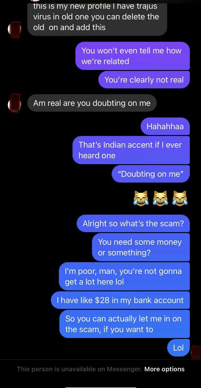 When You’re So Poor The Scammer Blocks You
