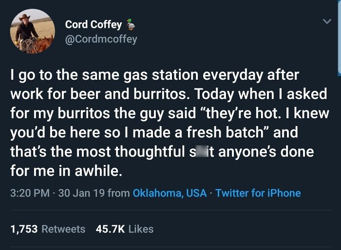 Cashier Bro Looking Out For A Regular