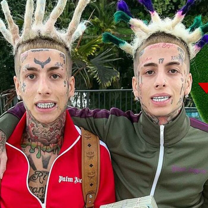 Two individuals posing with unique hairstyles, featuring bleached dreadlocks, showcasing the worst hairstyles trend online.