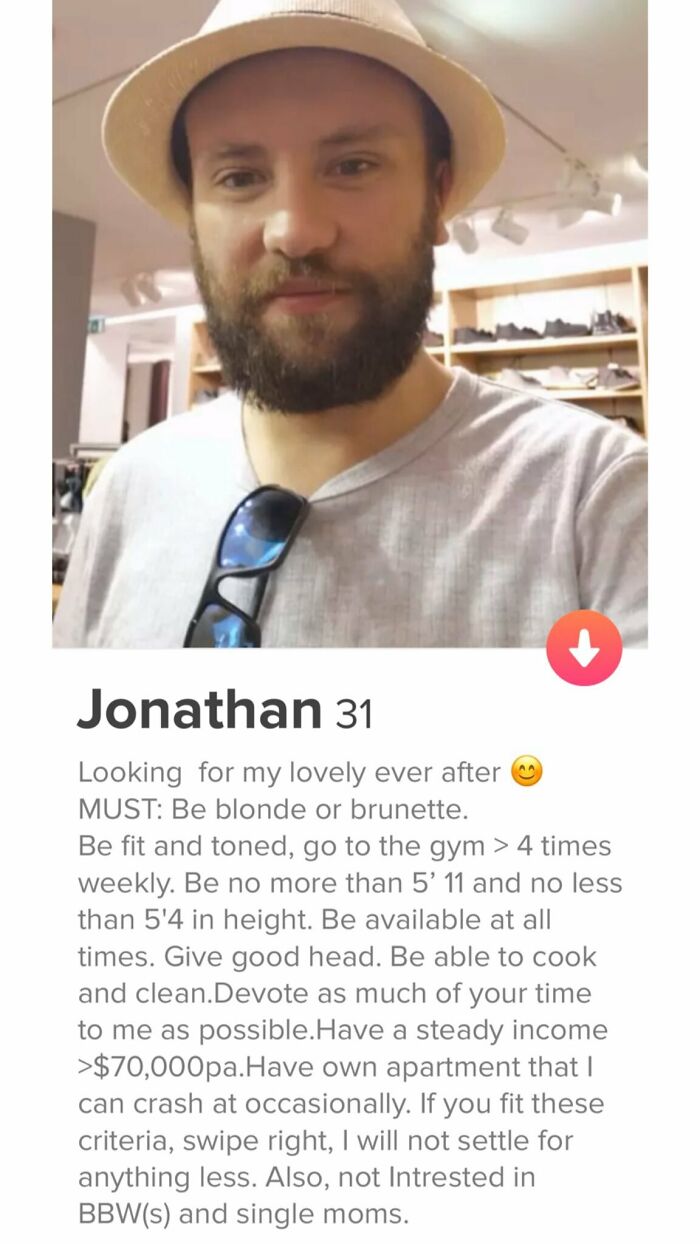 Jonathan, The Choosiest Of Tinder Beggers
