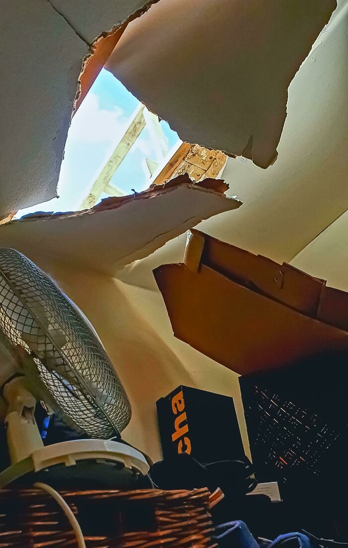 Someone Fell Through Our Bedroom Ceiling While He Was Renovating The Apartment Above Us