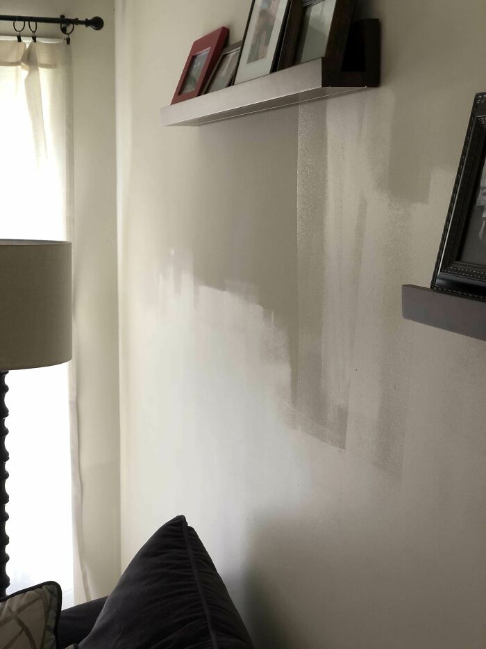 We Rented A House And Didn’t Notice At First That Whoever Rented It Before Used Two Different Glosses Of Paint
