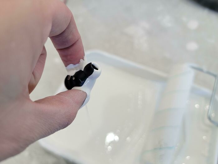 Finally Got In The Groove Painting My Basement When My Earbud Decided To Pop Out And Take A Sticky Swim