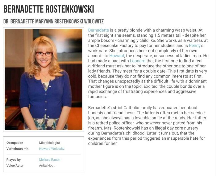 This Description Of Bernadette From [ The Big Bang Theory]