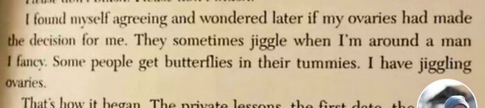 Ovaries Just Shooting Around All Willy-Nilly, Controlling Our Decisions. Thanks Michael Robotham, Very Cool. From “When You Were Mine”