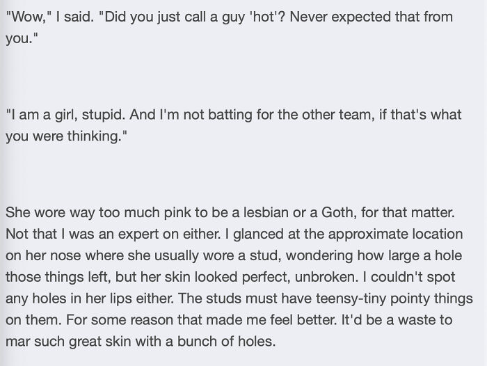 " She Wore Way Too Much Pink To Be A Lesbian Or A Goth" [sweet Blood Of Mine - John Corwin] 