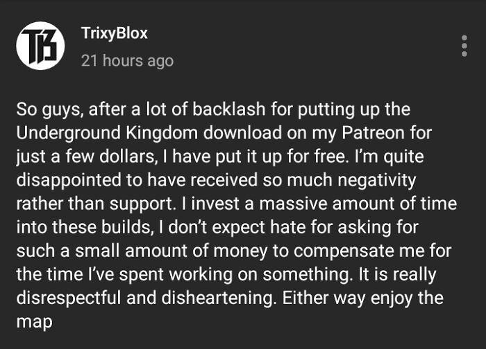 Youtuber Spends Over 300 Hours In A Map And People Harassed Him Into Giving It For Free