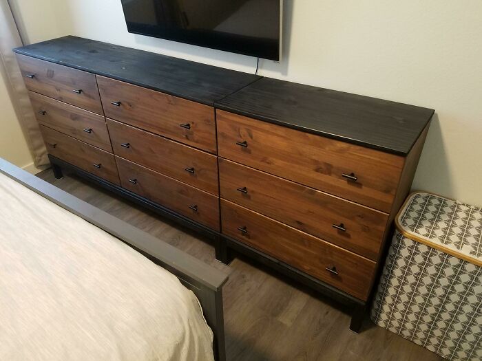 Decided To Try My Hand At Customizing The Tarva Dressers. Gotta Say I'm Pretty Satisfied With My First "Hack" And First Time Staining Too