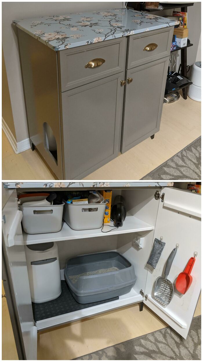 Hacking An Ivar Into A Cat Litter Enclosure