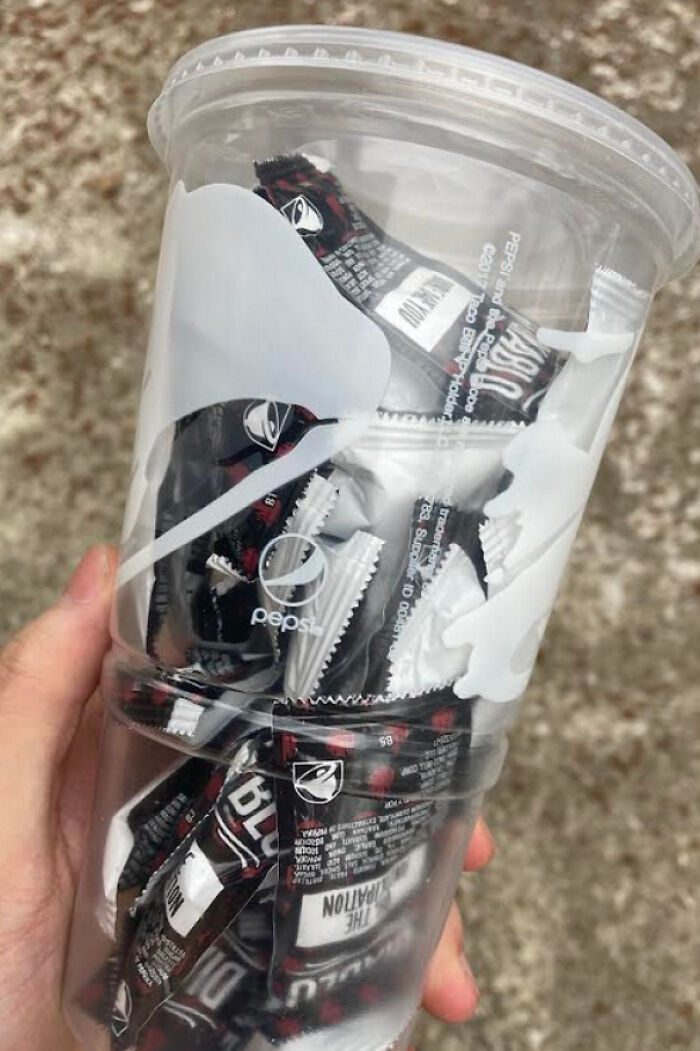 Went To Taco Bell Today And Accidentally Asked For A "Large Diablo" When I Pulled Up To The Window This Is What The Guy Handed Me 