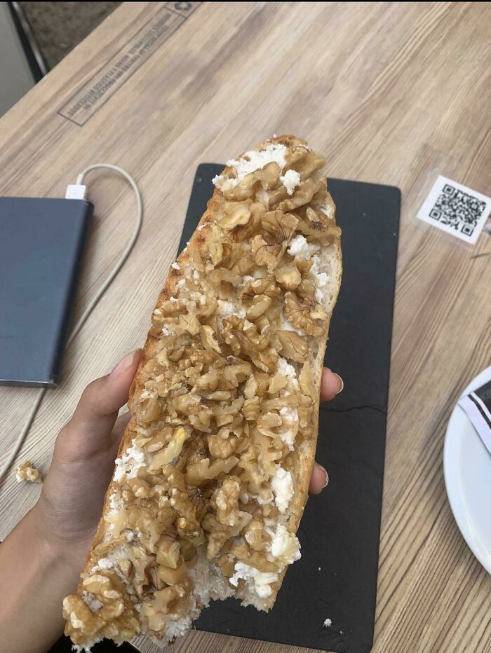 Asked For Extra Walnuts On My Walnut And Ricotta Tostada..