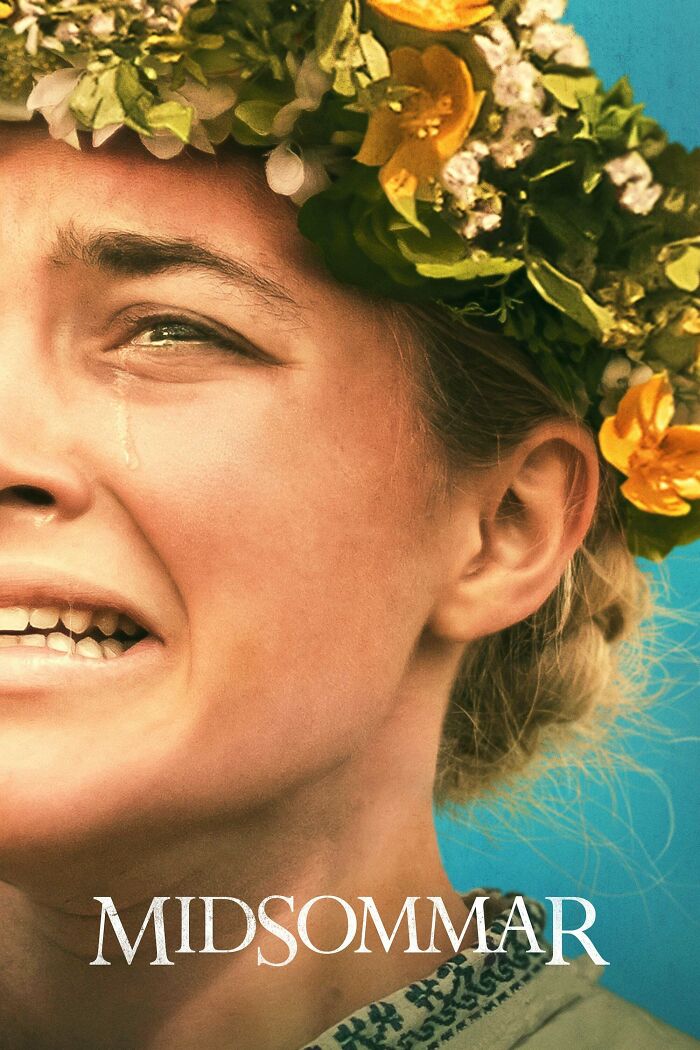 Close-up of a woman crying with a flower crown, representing one of the top horror comedies blending fear and humor.
