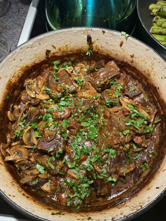 Beef Bourguignon For My Husband Who’s Delivered Packages All Saturday During Ice Rain