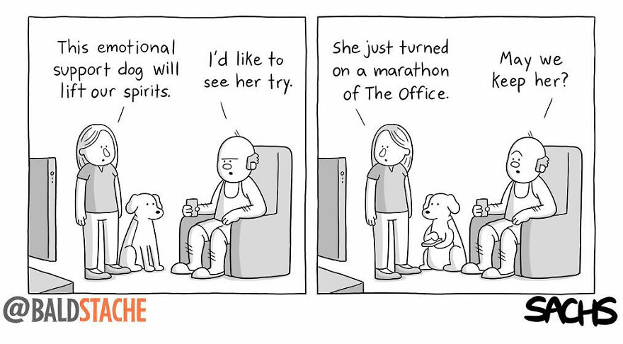 ‘Baldstache’ Comics For People Who Love Dark Humor