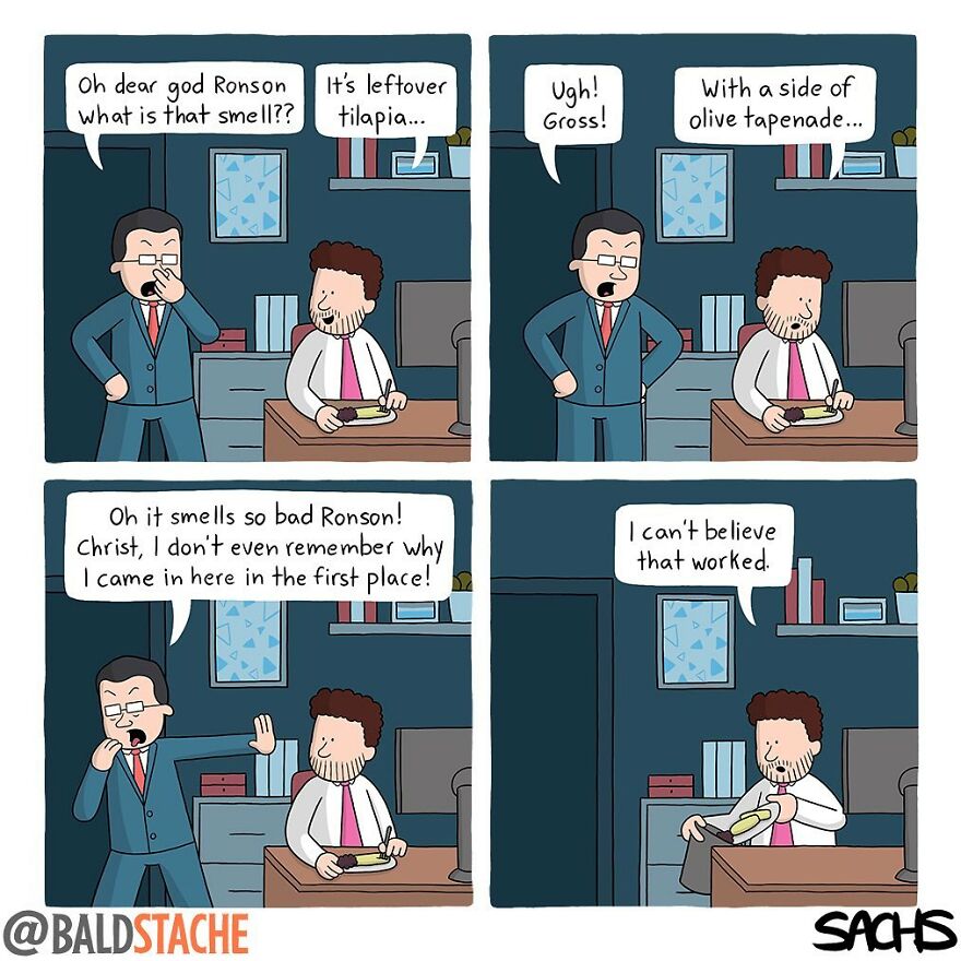 ‘Baldstache’ Comics For People Who Love Dark Humor