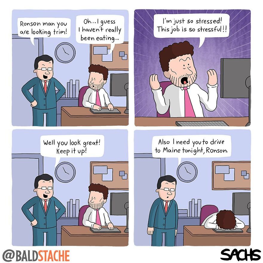 ‘Baldstache’ Comics For People Who Love Dark Humor