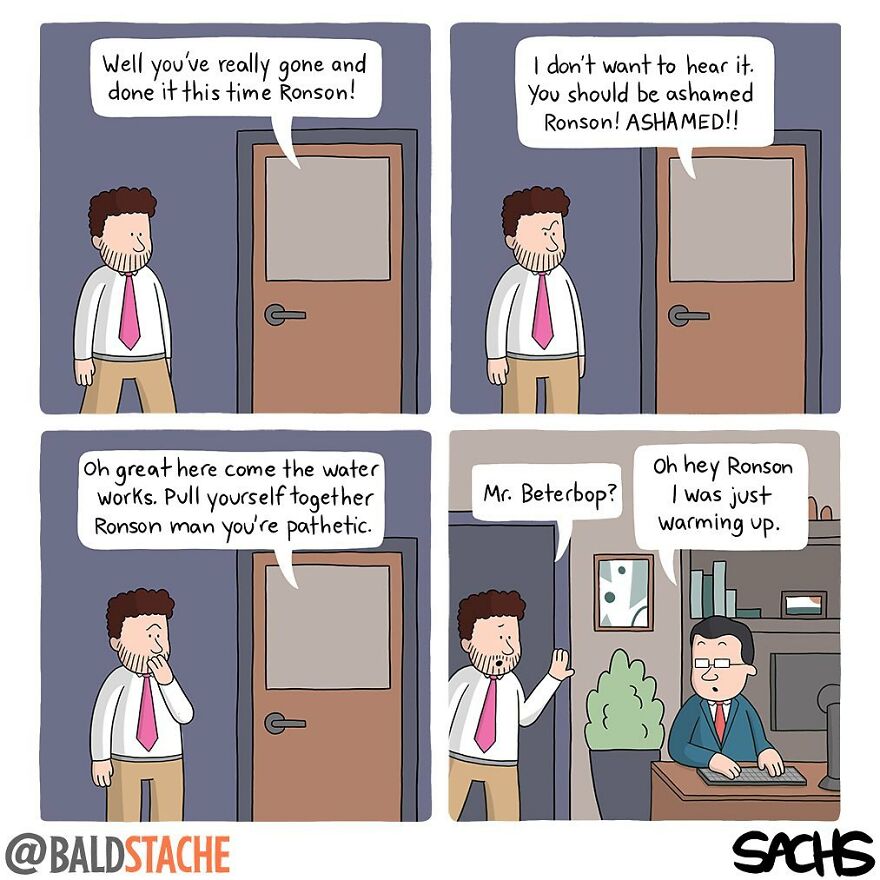 ‘Baldstache’ Comics For People Who Love Dark Humor
