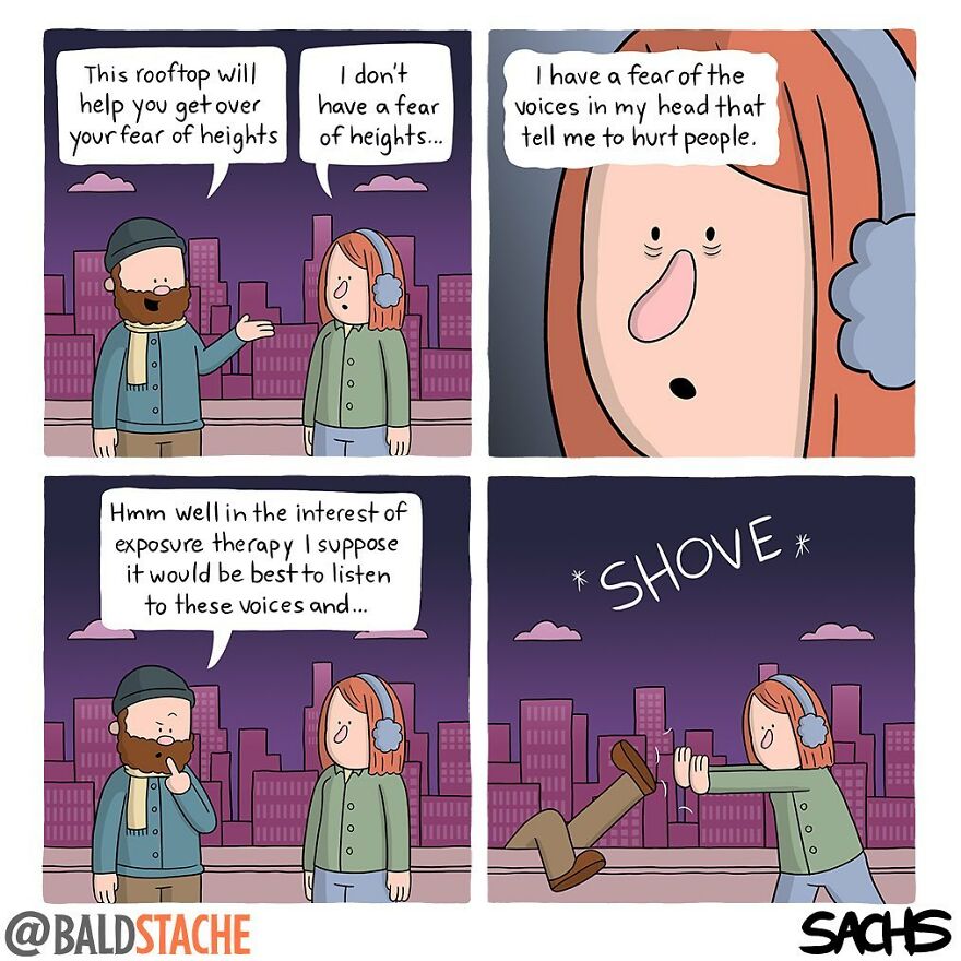 ‘Baldstache’ Comics For People Who Love Dark Humor