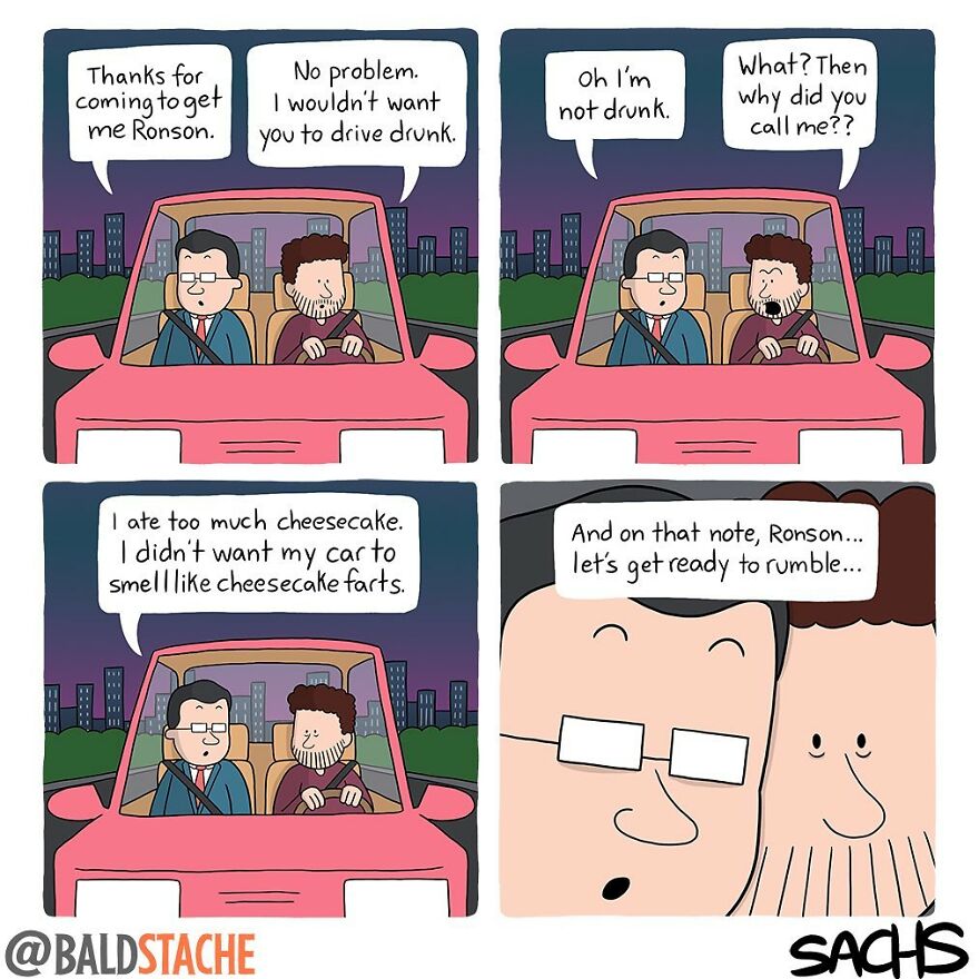 ‘Baldstache’ Comics For People Who Love Dark Humor