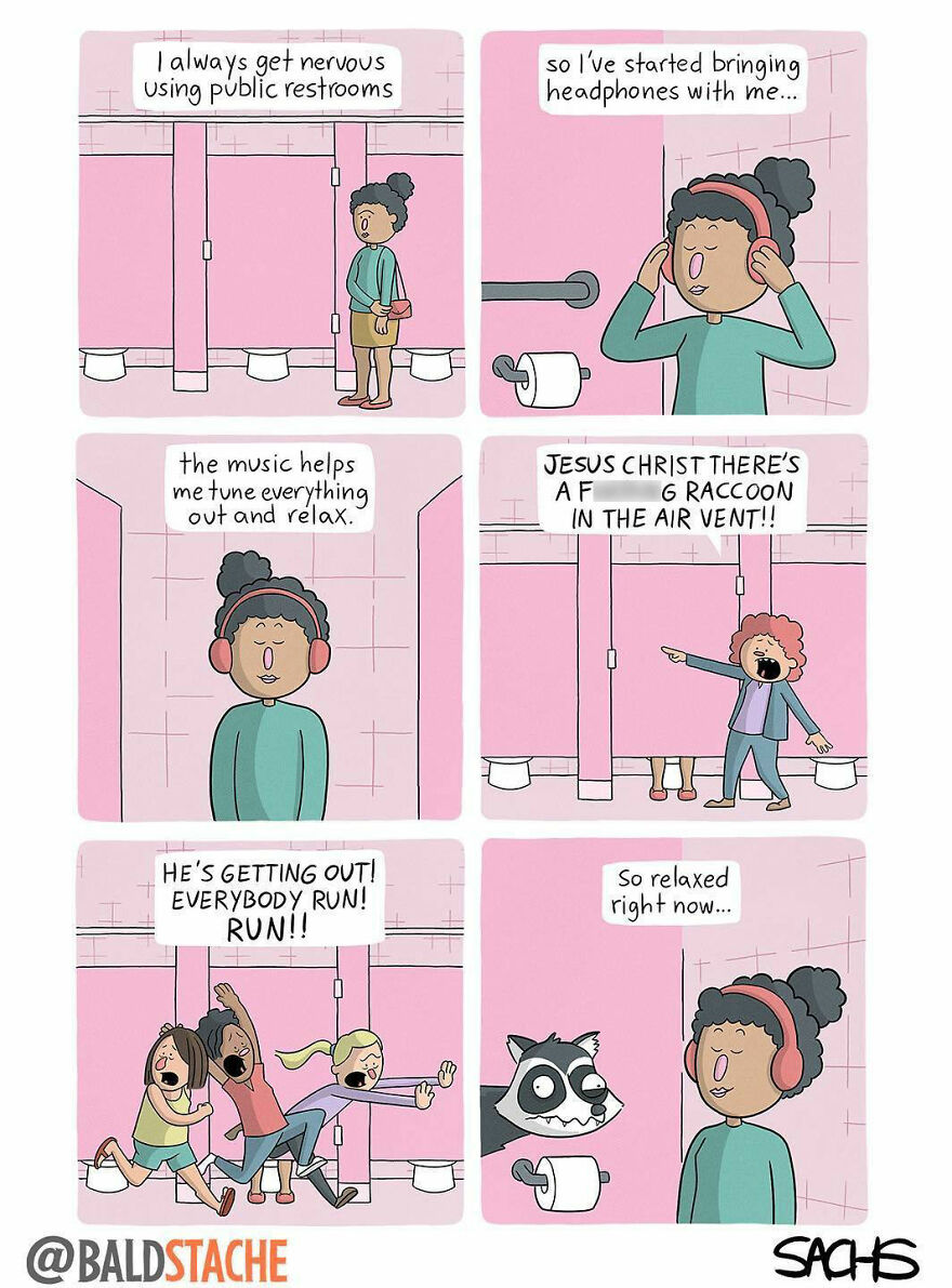 ‘Baldstache’ Comics For People Who Love Dark Humor