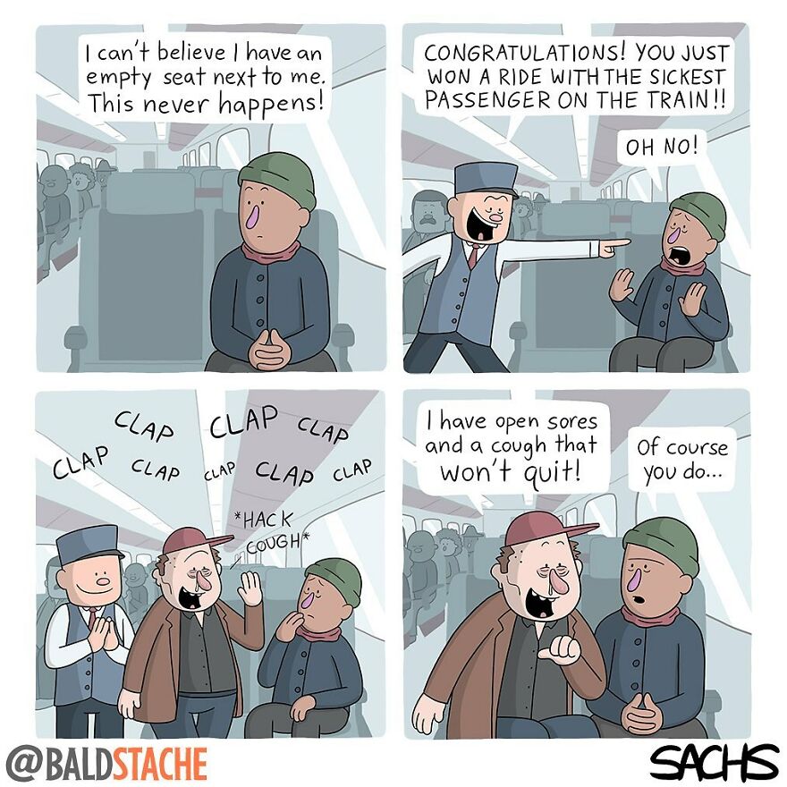 ‘Baldstache’ Comics For People Who Love Dark Humor