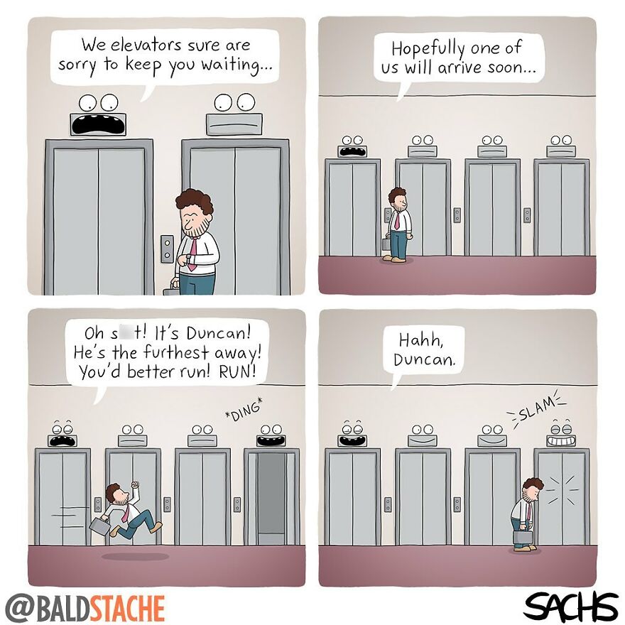 ‘Baldstache’ Comics For People Who Love Dark Humor