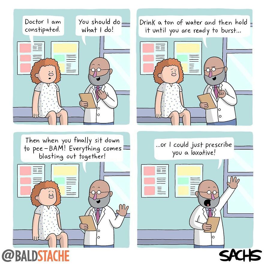 ‘Baldstache’ Comics For People Who Love Dark Humor