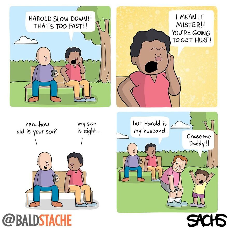 ‘Baldstache’ Comics For People Who Love Dark Humor