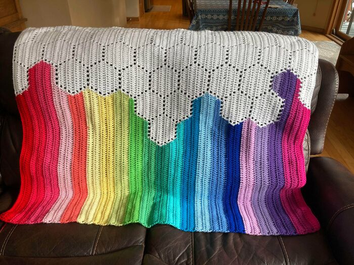 I Was Going For A Rainbow Coming Down From The Clouds But It Kinda Reminds Me Of The Crayola Box