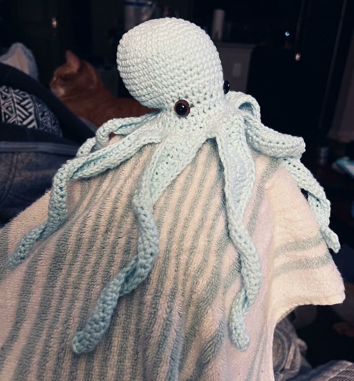 It’s Midnight And I Doubt Anyone Will Even See This, But I Just Finished My First Crochet Project And I’m So Excited!