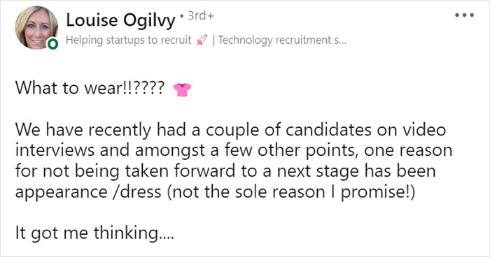 &ldquo;Should It Matter?&ldquo;: Recruiter Raises A Concern After A Candidate Didn&rsquo;t Make It Through In Part Because Of What They Were Wearing