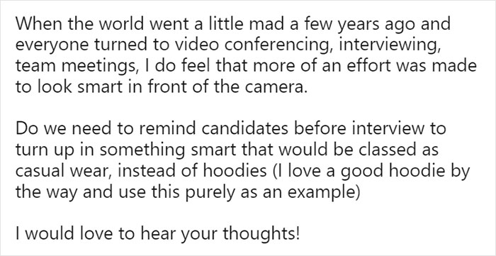 &ldquo;Should It Matter?&ldquo;: Recruiter Raises A Concern After A Candidate Didn&rsquo;t Make It Through In Part Because Of What They Were Wearing