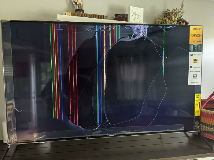 Un televisor nuevo de Amazon entregado por FedEx. El conductor de FedEx vino dos veces y tocó el timbre y básicamente salió corriendo a su camión y se fue