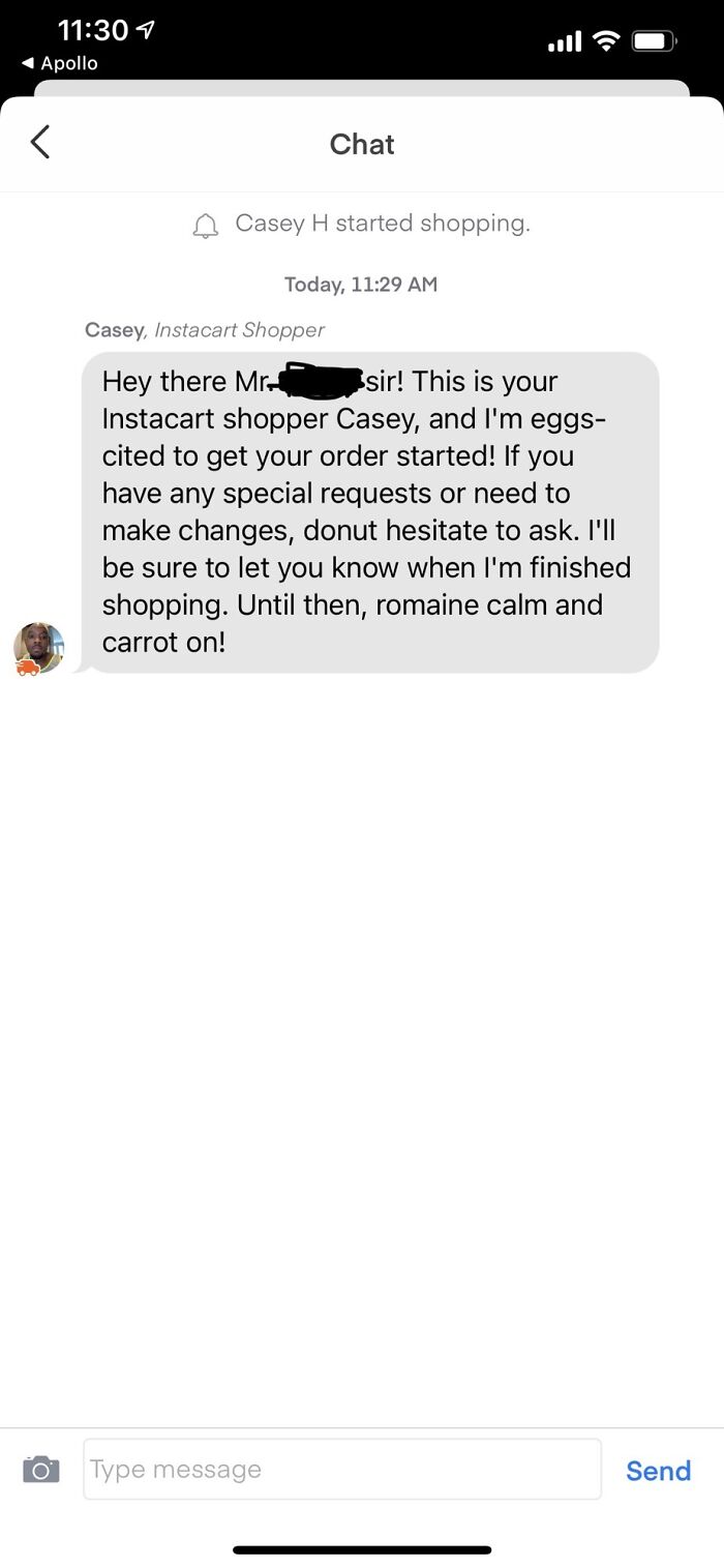 My Instacarter This Morning, Gave Me A Giggle