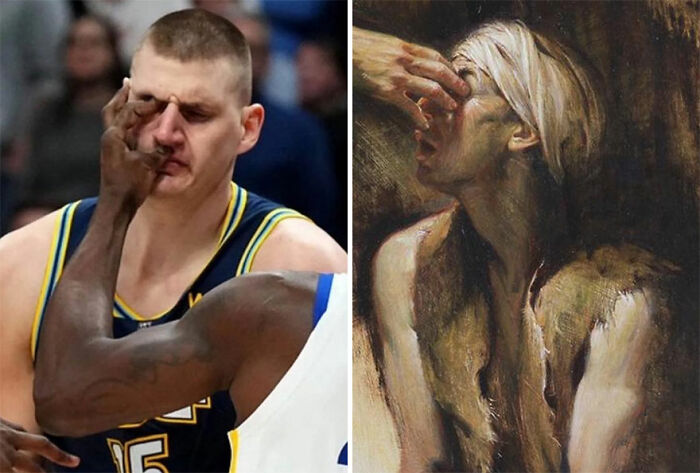 Instagram Account Compares Art With Sports Moments, And People Find It Funnily Accurate (30 Pics)