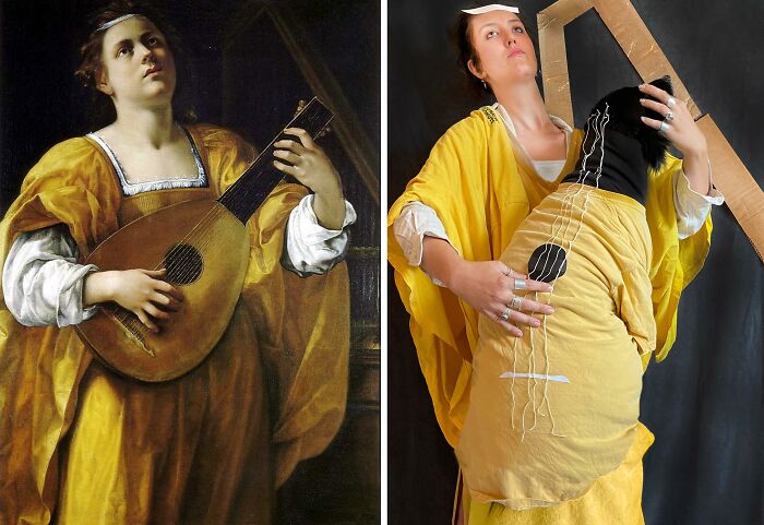 Saint Cecilia, 1620 By Artemisia Gentileschi vs. Saint Eliza, 2021