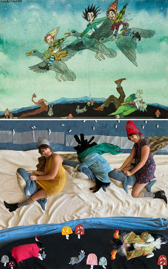 Goblins In Flight Over Toadstool Hill, S.d. By Elizabeth Mary Watt vs. Goblins In Flight Ofer Toadstool Hill, 2021