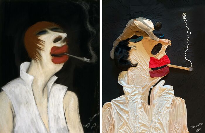 Louise Hellstrom, 1927 By Peggy Bacon vs. Louise Hellstrom, 2021